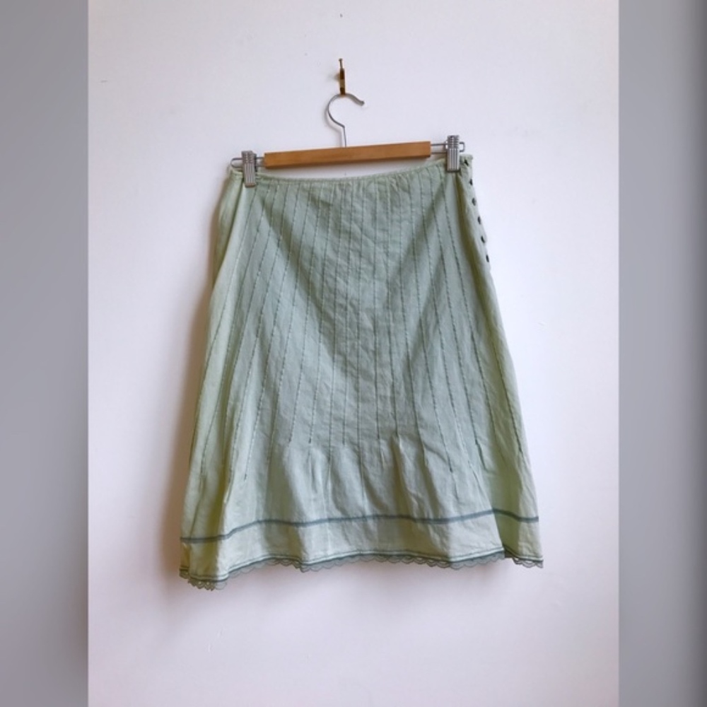 Sundance Pintucked Lace-Edged Skirt | Size 4
